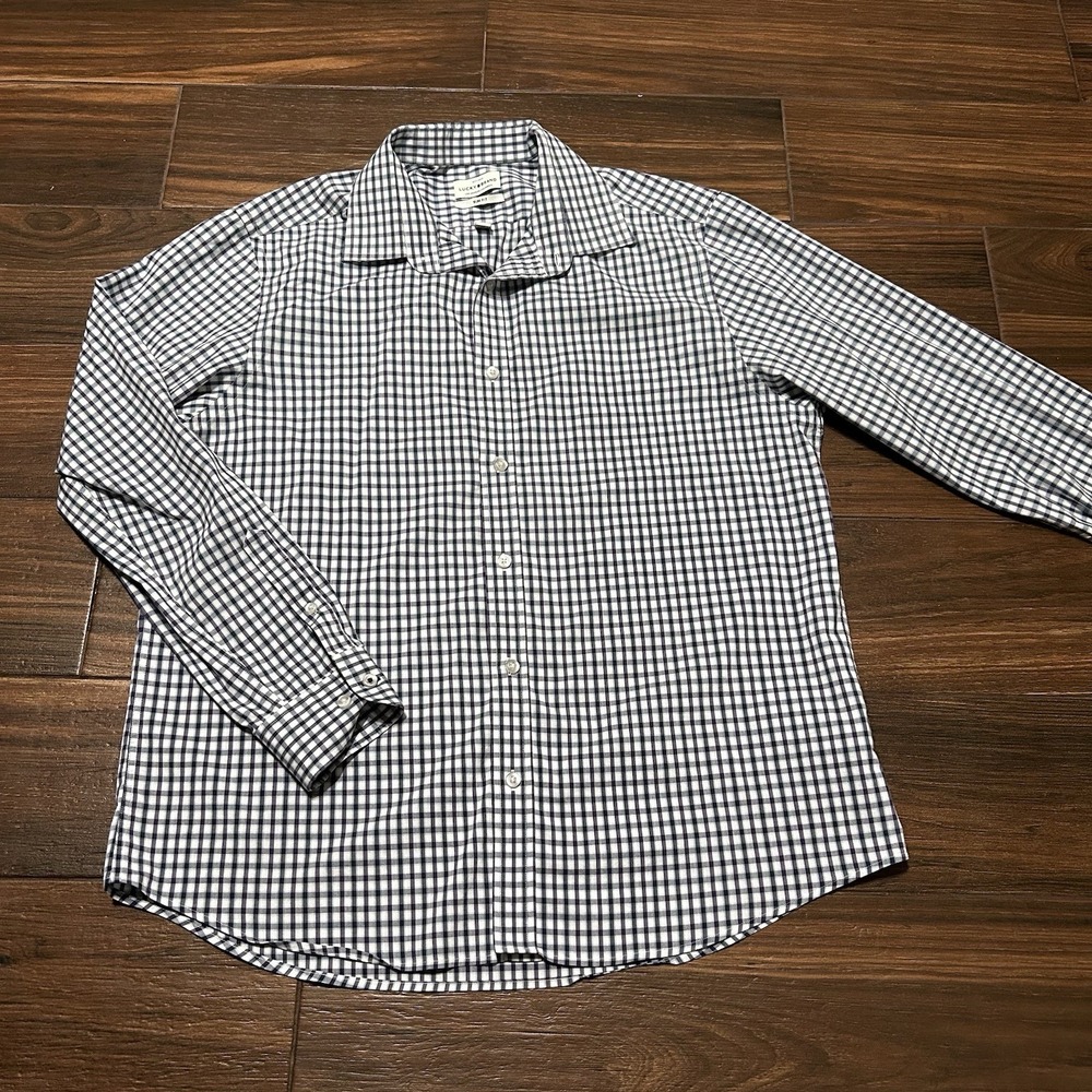 Lucky Brand Men's Slim Fit Dress Shirt L 16-16.5‎ 34/35 Long Sleeve Purple Blue